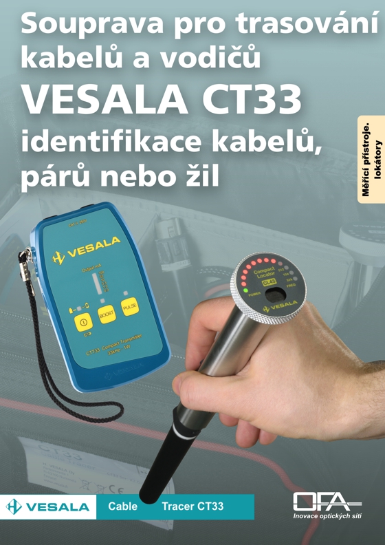 Súprava na trasovanie vodičov, káblov a identifikáciu žíl VESALA CT33.