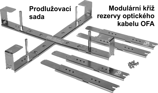 Modulární kříž rezervy optického kabelu - prodlužovací sady pro optické kabely s velkým minimálním dovoleným poloměrem ohybu.