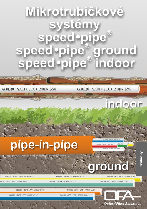 Mikrotrubičky speed•pipe výrobce gabocom pro vnější i vnitřní optické sítě.