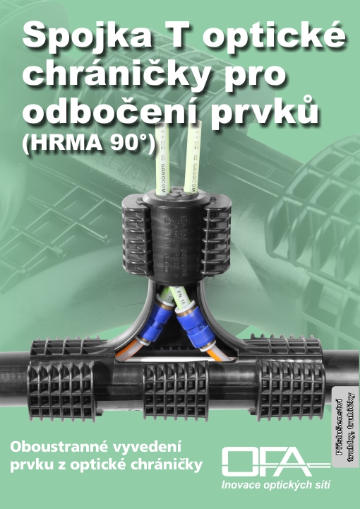 Spojka T optické chráničky pro oboustranné vyvedení prvků (HRMA 90°).vyvedení