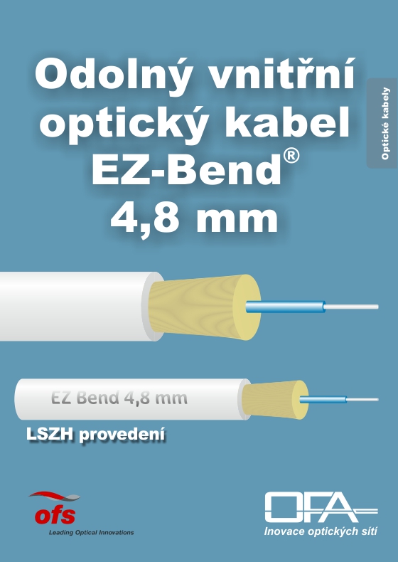 Katalógový list ohybovo odolných optických káblov EZ-Bend 4,8 mm.